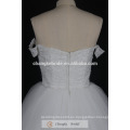 Vestido de boda atractivo de los cequis del hombro cristal del vestido nupcial blanco 2017